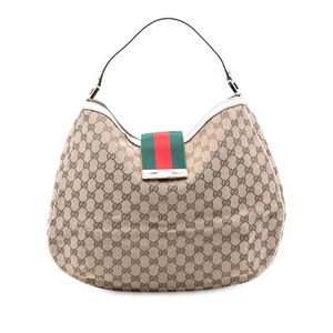 Pre-Loved Gucci Large GG Canvas Web New Ladies Hobo